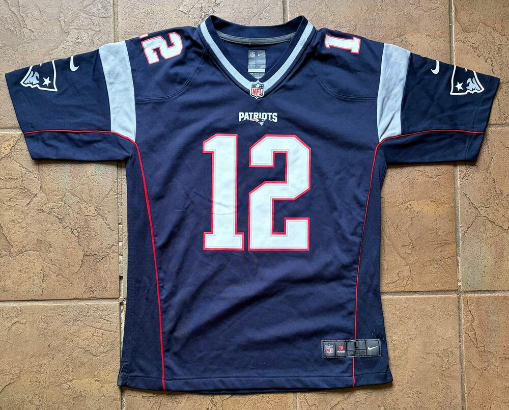 Nike Tom Brady #12 New England Patriots NFL On Field Jersey Youth Large